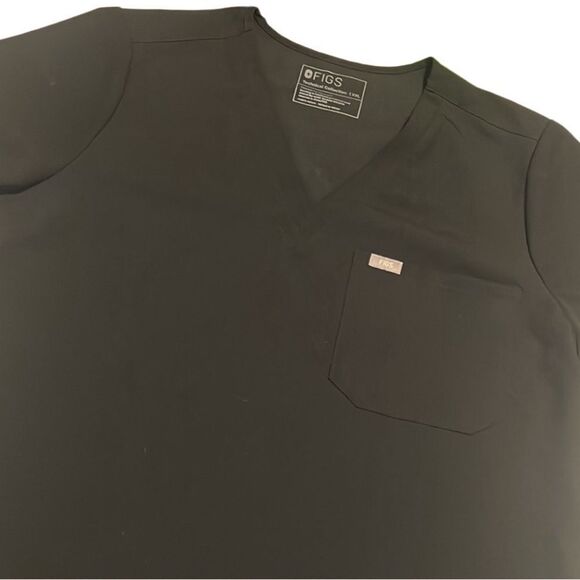 Figs Black V Neck Short Sleeves Scrub Top Size XXL - Picture 1 of 8